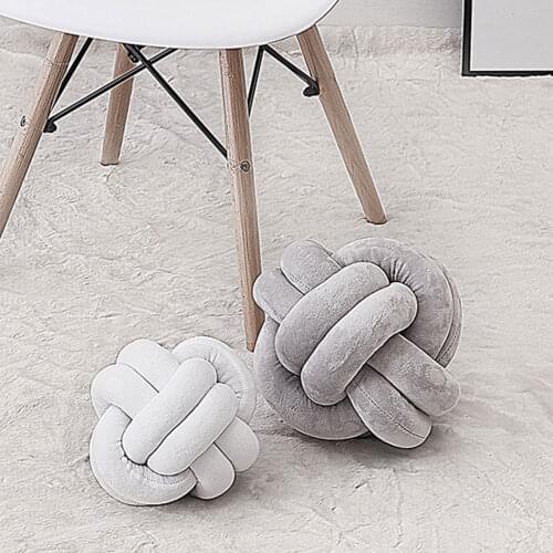 Colorful Warm Nordic Style Pillow Cushion Ball Knot Pillow Solid Color Baby Calm Sleep Dolls Stuffed Kid Adult Bedroom Decor