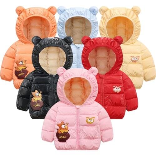 Baby Boys Girls Christmas Bear Jackets Coats Outerwear Toddler Kids Hooded Lightweight Down Jacket Clothes Parkas Children Cothe