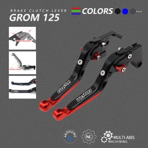 For Honda GROM 125 Brake Clutch Levers 2014-2017 CNC Aluminum Alloy Folding Extendable Motorcycle Accessories Brake Lever