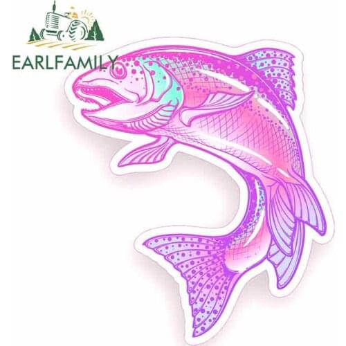 EARLFAMILY 13cm x 11.5cm For Pink Rainbow Trout Decal Sticker GRT Decoration Car Styling Personality Creative Stickers Hip Hop