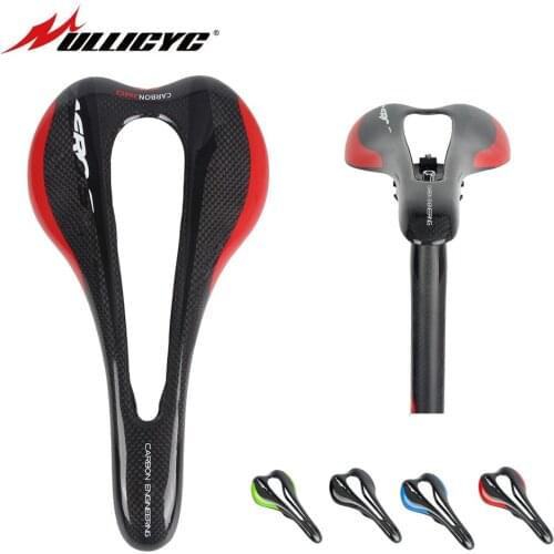 MTB Mountain Bike 3K Glossy or Matte Comfortable Widened Saddle/Road Carbon Bicycle Saddle Seat