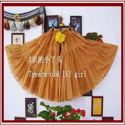 Cotton 3Tiered 12Yards Ats Gypsy Tribal Belly Dance Skirt 7EX03