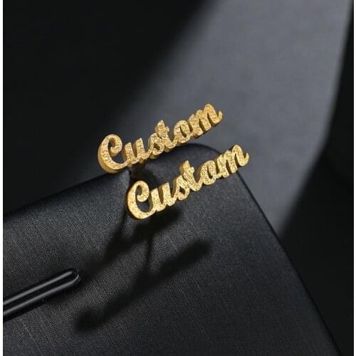 Custom Frosted Earrings for Women With names Stainless Steel Letter Earring Personalized Earrings Jewelry Spiritual Gifts