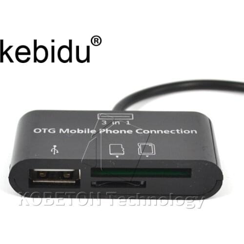 Kebidu SDHC/SD/TF Card Reader Micro USB OTG Hub Adapter Kit Cable for Samsung S4/5/6 HTC For Xperia for Camera