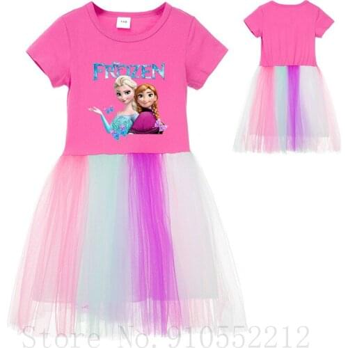 Disney Frozen Dresses Summer Baby Girls Cotton Clothes Princess Anna Elsa Dress Snow Queen Cosplay Costume New Years Party Dress