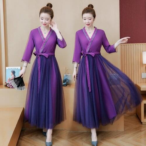 Summer Chinese style Hanfu dress high-end dress women loose long skirt vestido feminino maxi dresses for women dresses