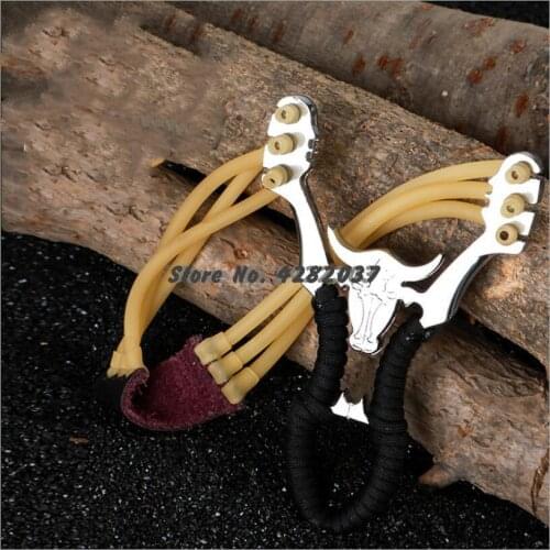 Best Selling High Quality Outdoor Hunting Shooting Alloy Slingshot Powerful Ejection And Rubber Band Adult Sling Shooting Game