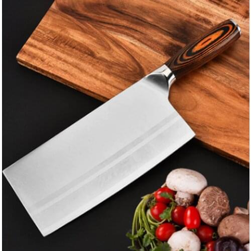 New Professional 7 inch Chinese Cleaver Germany Steel Chefs Knife Carbon kitchen Cooking knife Facas Cozinha Pakkawood Handle