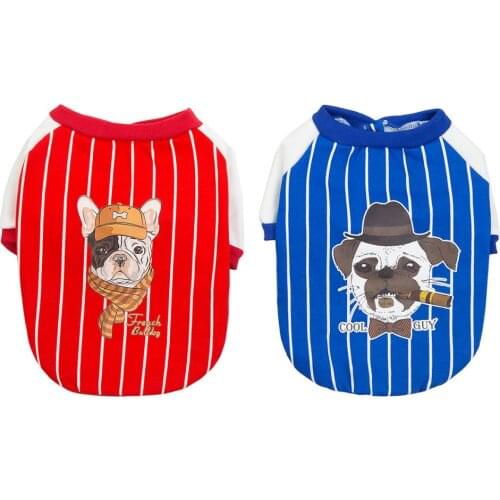 Striped Pet Dog Hoodie Sweater for Big Dogs French Bulldog Warm Vest Clothing Apparel