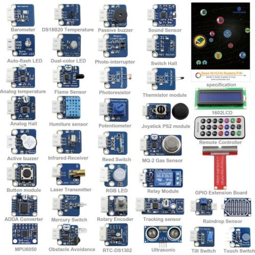Raspberry Pi 4B Sensor Kit 37 Modules in 1 Professional Kit for Raspberry Pi 4B 3B+ 3B 2B and Pi B