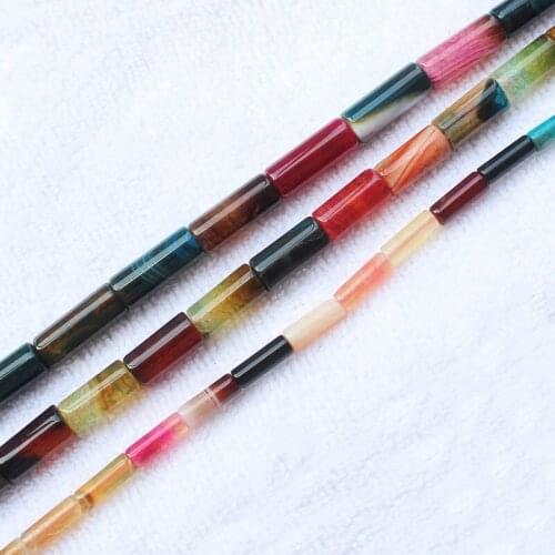 Beautiful 4-20mm Multi-Color agates Tube Loose Beads 15",For DIYJewelry making!We provide mixed wholesale for all items