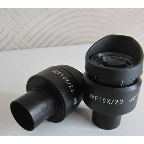 2pcs WF10X/22MM Adjustable Optical High Eyepoint Biological Microscope Eyepiece Lens with Rubber Eye Guards Cups