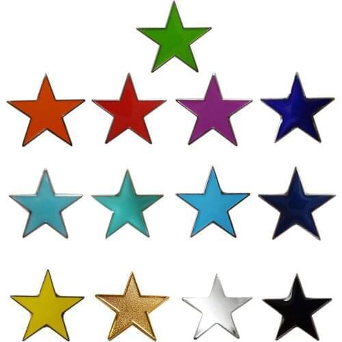 Retail Metal Pin cute Star Lapel Badge Decorative Bag Clothes Collar Kid Gift brooches Five-pointed Jewelry lapel pin