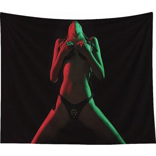 Sexy Girl Painted Body Art Poster Background Hanging Cloth Tapestry Mural Curtain Canvas Painting Flags Banners Room Wall Decor