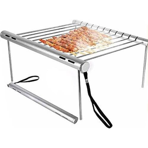 Rotisserie Foldable Stainless Steel BBQ Grill Rack Portable Camping Mini BBQ Grill Bracket Barbecue Accessories Drop Shipping
