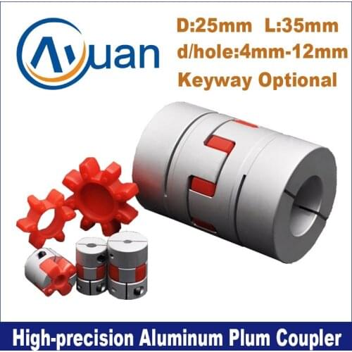D30/H35mm couplers motor shaft connector d:4/ 5/ 6/ 7/ 8/ 9/ 10/ 11/ 12mm shaft coupling Aluminium Plum Flexible Shaft Coupling