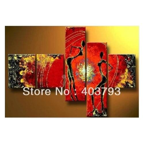 MODERN ABSTRACT HUGE LARGE CANVAS ART OIL PAINTING Fashion happy dancing no stretched
