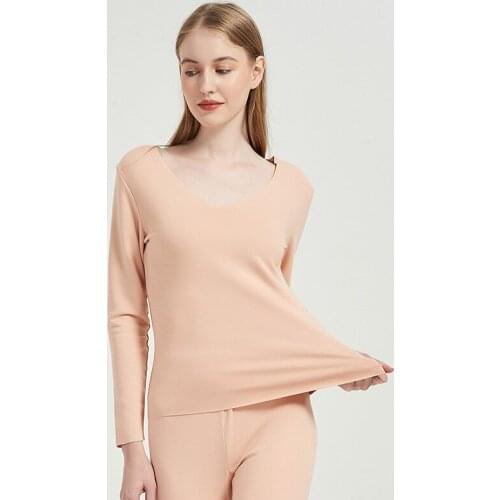 Thermal underwear Mulberry Silk Plush Warm Keeping Ladies Underwear Traceless Self Heating long john set