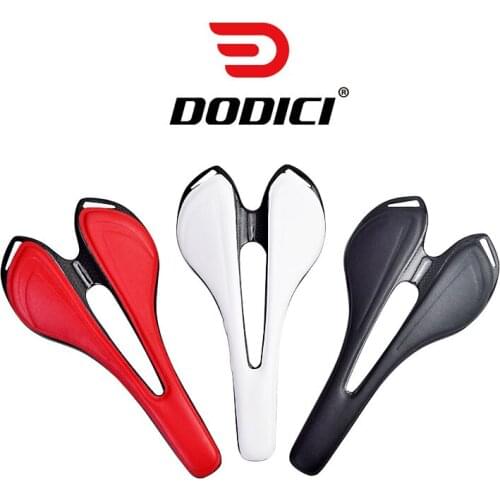 DODICI Carbon Fiber Saddle Ultralight Hollow Carbon Bow Seat Cushion Road Bike Mountain Bike Seat 3K Gloss Carbon+Fiber Leather
