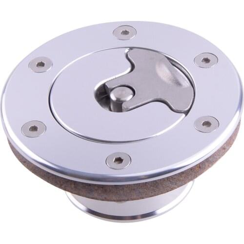 Universal 1 Set Silver Aircraft Style Fuel Filler Neck Cap Pop Up Gas Tank Cover Aluminum Alloy for Car Flush Mount