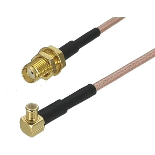 1Pcs RG316 SMA Female Jack Bulkhead to MCX Male Right angle Connector RF Coaxial Jumper Pigtail Cable For Antenna 4inch~10M