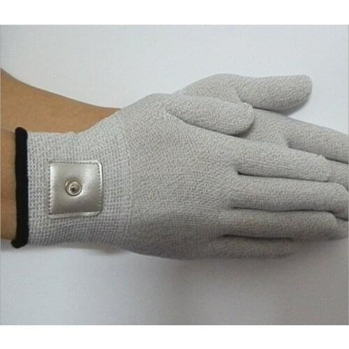 10 pcs / 5 pair Electrical Shock conductive Massage electrode gloves for TENS EMS therapy Hand Massager machine SPA beauty