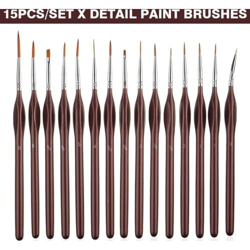15pcs Extra Fine Detail Paint Painting Brushes Set For Art Miniatures Model Maker