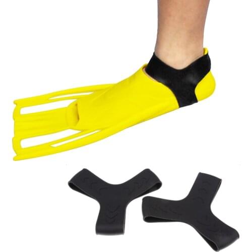 2Pcs Scuba Diving Snorkeling Silicone Fin Keepers Holder/ Gripper Strap Set Silica Gel Swimming Equipment S/M/L Black