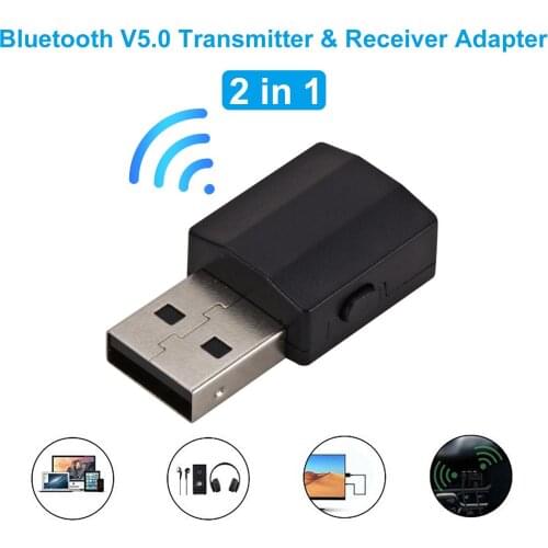 2 in 1 USB Bluetooth 5.0 Audio Transmitter Receiver Adapter for TV/Car/Computer