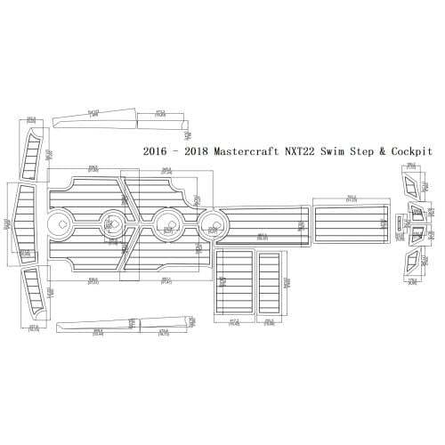 2016 - 2018 Mastercraft NXT22 Swim Step & Cockpit Pad Boat EVA Teak Decking 1/4" 6mm