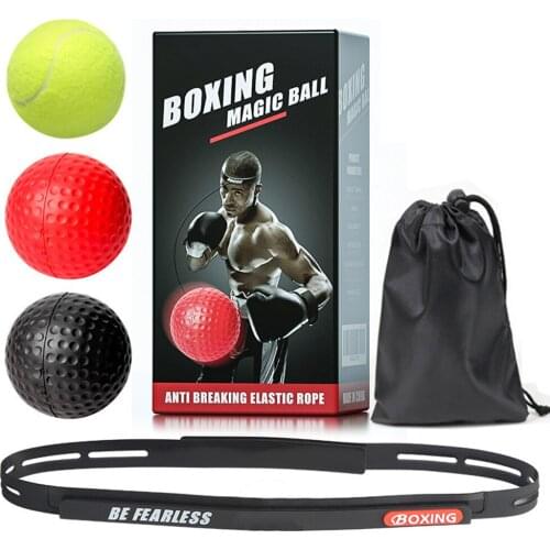 4pcs Boxing Reflex Speed Ball with Headband MMA Muay Thai Hand Eye Reaction Punch Fight Ball Training Set Gym Stress Exercise