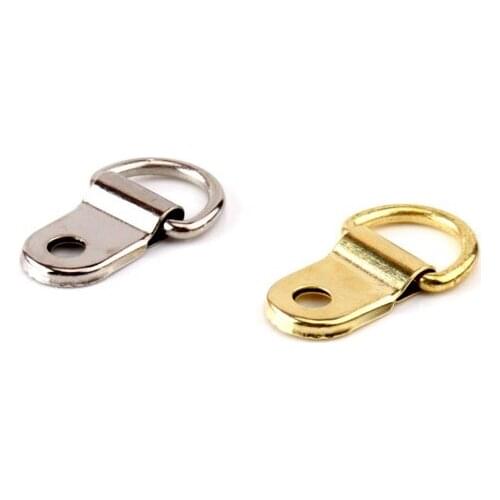 4pcs Small round metal hanging ring photo frame backplane hanging picture frame hanging piece oil painting fittings with screws