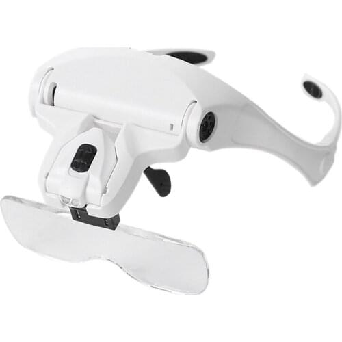 9892B2 LED Illuminated Head Magnifier Collection 1X 1.5X 2X 2.5X 3.5X with 5 Magnifying Lenses