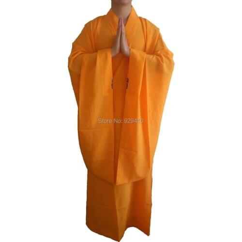 Buddhist Monks long robeBuddhismabbot laymeditation uniforms martial arts suits hai qing clothing costumes 3pcs/set famous brand