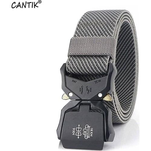 CANTIK Quick Release Aluminum Alloy Slide Buckle Metal Quality Versatile Nylon Belt Casual Accessories for Men 38mm Wide CBCA181