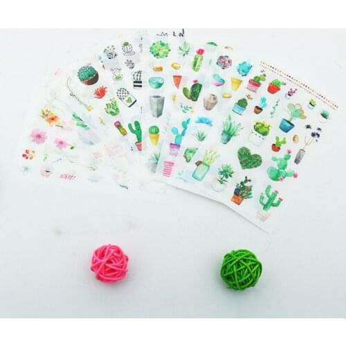 6 PCS/lot Kawaii PVC Hand Account Diary DIY Creative Cute Plant Stickers Set Decoration Sticker School Statioanry Supplies 06550