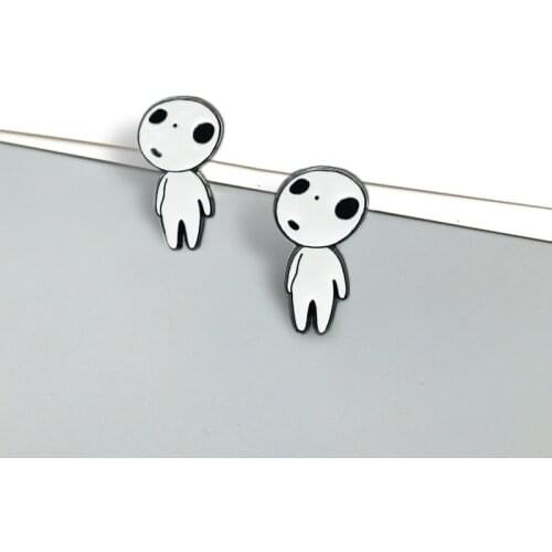 Action Miyazaki Hayao Anime Mononoke Hime Metal Brooch Tree Spirit Wolf Witch Model Toys Cartoon Princess Mononok Cosplay Decor