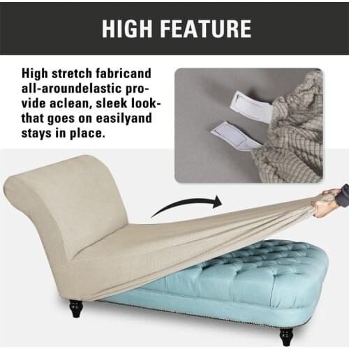 Stretch Velvet Recliner Sofa Cover European Style Thicken Armless Chaise Lounge Cover Recliner Protection Pad Non-slip Slipcove
