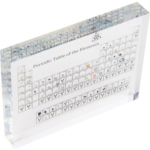 Elements Periodic Table Acrylic Real Chemical Element Display Card for Students Teaching School Day Birthday Gift 3D Home LX0D