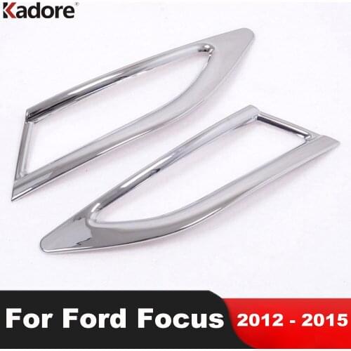 For Ford Focus 2012 2013 2014 2015 Hatchback ABS Chrome Rear Fog Light Lamp Cover Trim Foglight Foglamp Frame Car Style 2pcs