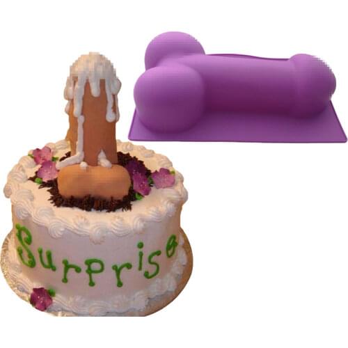 Penis Shaped Cake Mold Sexy Pastry Decorating Silicone Mould Bachelor Party Cupcakes Ice Cube Soap Baking Tools Large Size