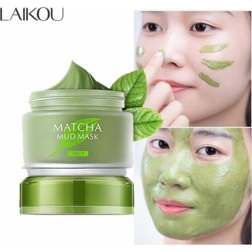 LAIKOU Matcha Mud Mask Deep Cleaning Oil-Control Moisturizing Blackhead Remove Pore Cleanser Mud Face Acne Treatment Mask 85g