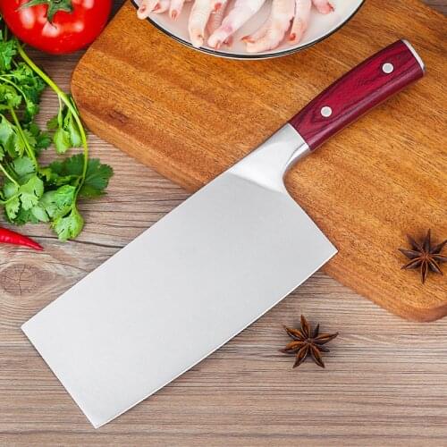 Chinese butcher knife Kitchen Chef Knife Stainless Steel Razor Sharp Slicing Knife Meat Chopping Knife Wood Handle Cleaver Knife