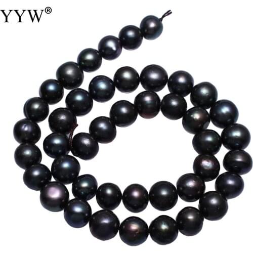 Fashion Buddha Bead Making For Women Jewelry Accessories Cultured Potato Freshwater Pearl Beads Black Color