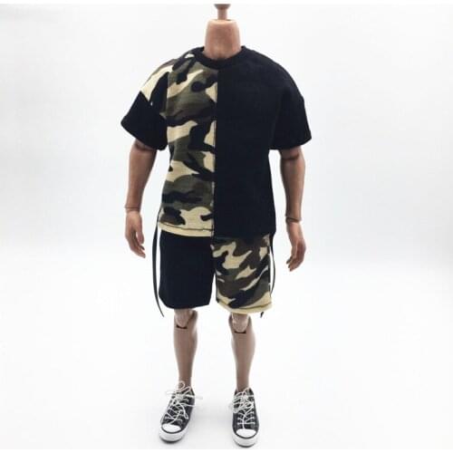 1/6 Scale Male Camouflage Clothes Shirt Short Pants Mens Casual Clothes for 12-inchSoldier Clothing Action Figures