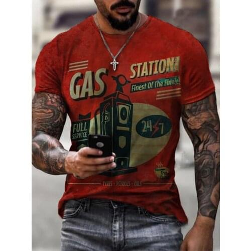 CASTROL Mens Vintage T-shirt Classic Distressed Shirt Retro Oil Racing Cool Casual Streetwear Print Letter Tee Shirt Tees Tops