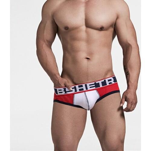 BSHETR Brand 2018 Popular U Convex Pouch G-strings Mesh Breathable Briefs Male Underwear Sexy Underpants Gay Cueca Mens Panties