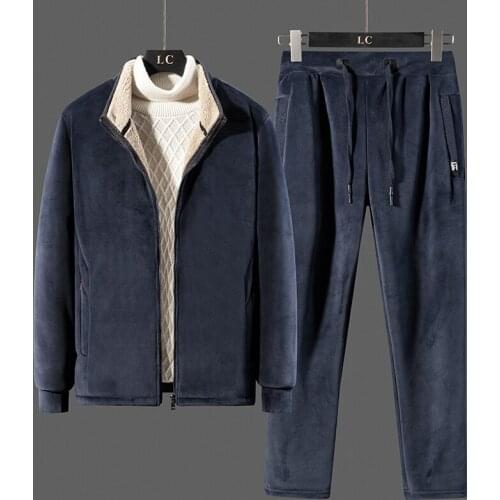 Men Winter Fleece Sets Mens Fashion Thick Hoodies+Pants Suit Man Sweatshirt Sportswear Tracksuits Male Sweatsuits Plus size 8XL