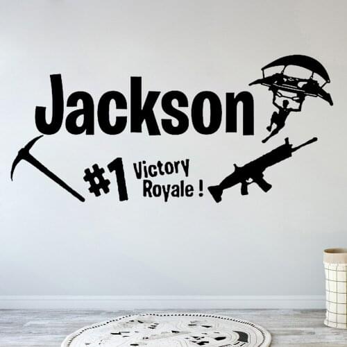Victory Royale Game Wall Decal Game Controller Video Game wall Decals Customized For Kids Bedroom Vinyl Wall Art B392