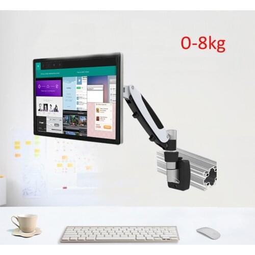DL-GM111P TV Wall Mount 15-27" 0-8KG LCD Holder Gas Spring free Lifting Swivel Stretchable Stands Office partition monitor rack